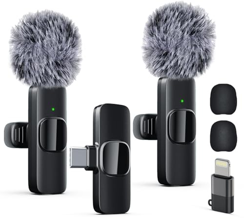 Wireless Lavalier Microphone System with USB-C for iPhone/Android - Professional-Grade Clip-on Mic for Content Creators - Perfect for TikTok, YouTube, Podcasts, Vlogging & Interviews