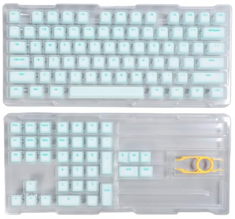 Hominas 113 Tasten PBT-Tastenkappen, professionell, langlebig, Originalhöhe, geräuschlose mechanische Tastatur-Tastenkappen für Gaming, Tipparbeiten, individuelles Setup, Schwarz (Grün)