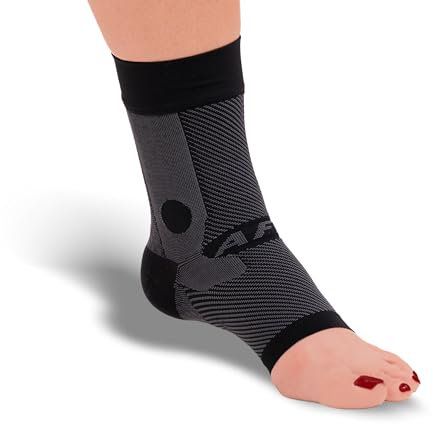 Orthosleeve® AF7 Knöchelbandage | Schwarz - Linker Fuß - Größe XL| Exklusive Kompressionstechnologie mit 7 Zonen | Knöchelschmerzen, schwache Knöchel, Achillessehnenentzündung