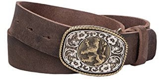 MOSER Trachten Trachtengürtel dunkelbraun vintage Bayerischer Löwe 003469 von MOSER®, Material Nappaleder, Größe 95