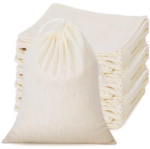 Tatuo 50-Piece Cotton Drawstring Bags, Muslin Sachet Bags for Crafts, Candies, Coffee Bean, Tea Leaf, Small Gifts (4 x 6 Inches, Natural Off-White)