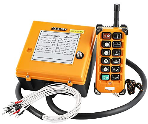 NEWTRY Drahtlose Kranfernbedienung Hohe Qualität Sender und Empfänger für Industriehebezeug, Laufkran (+ DC 24V Empfänger)