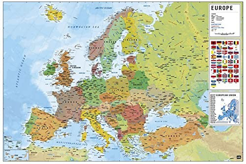 empireposter Educational - Bildung - Europakarte - Lernposter Druck 91,5x61 cm