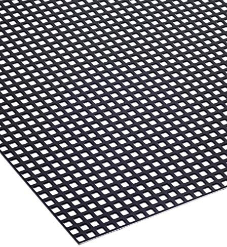 Bestell_dein_lochblech Lochblech Schwarz RAL 9005 Stahl Verzinkt Pulverbeschichtet RG 4,5-15mm RV 5-8mm QG 5-8mm 1,5mm dick magnetisch Neu (1000 mm x 450 mm, QG 5-8 mm)