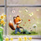 Wandtattoo Loft Fensterbilder Frühling Fuchs und Rasenmäher Motiv – A2 Bogen, Wiederverwendbar – Frühlingsdeko Fenster, Frühlingsbild Fenster, Fensterdeko Frühling, Fensterfolie Frühling Selbstklebend