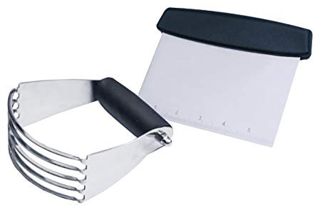 Dough Blender and Pastry Cutter Set by Homezie - Heavy Duty Stainless Steel Blades with Comfortable Ergonomic Non-Slip Handle