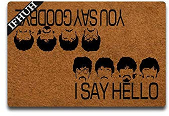 IFHUH You Say Goodbye and I Say Hello Doormat Front Door Mat Rubber Non Slip Backing Funny Welcome Mat Indoor Outdoor Rug 30 in(W) X 18 in(L)