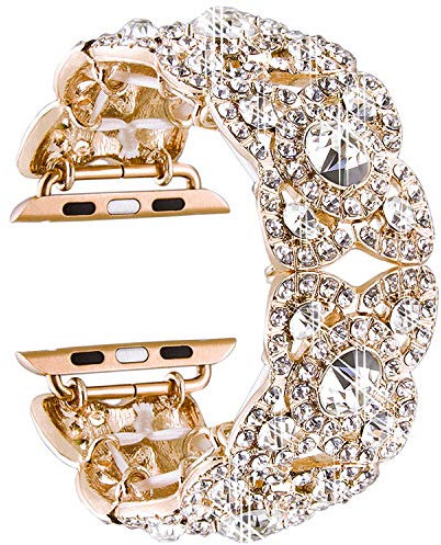 VIQIV Bling Armbänder für Damen, kompatibel mit Apple Watch, 42 mm, 44 mm, 45 mm, 46 mm, 49 mm, Ultra iWatch Serie 11, 10, 9, 8, 7, 6, 5, 4, 3, SE, SE2, Diamant-Strass, Edelstahl, Metallarmband