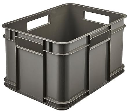 keeeper Aufbewahrungswännchen mit Tragegriffen, Euro-Box M, Procyclen, 16 l, Bruno Eco Line, Eco-Grau