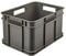 keeeper Contenedor de almacenamiento con asas, Euro-Box M, Plástico Procyclen, 16 l, Bruno Eco Line, Eco-Gris