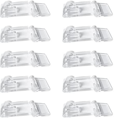 INCREWAY Lot de 10 loquets à charnière en acrylique transparent de 25 x 55 mm - Mini loquet de charnière en plastique transparent pour porte et boîte cadeau