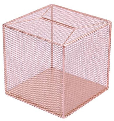 piggy bank Piggy Bank No Exit Coin Box Metal Money Boxes Safe Deposit Box Square Money Bank Christmas And New Year Gifts Money Banks (Color : Rose gold)