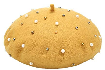 WXJLYZRCXK Hüte Damen Baskenmütze Klassische Retro Baskenmütze Herbst Künstlermütze Damen Accessoires Malermütze/Lemon Tree/M