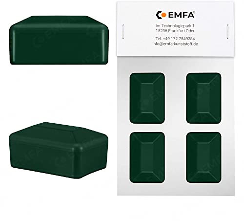 EMFA Capuchon pour poteau rectangulaire 60x40 mm Vert 4 pcs. 6x4 cm plastique Bouchons tube
