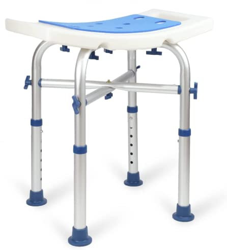 LandTale Shower Stool Heavy Duty 500Lbs, Tool-Free Assembly, Anti-Slip, Sturdy Height Adjustable Bath Chair, Narrow Bathtub Shower Saet for Elderly, Senior, Handicap & Disabled
