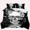 TULTOAP Bettwäsche 135x200 3D-Druck Blumen und Schädel Bettbezug Rose Totenkopf Bettwäsche Gothic Bettdecke Skull Motiv Bettwäsche Set mit Kissenbezug (Handbemalte Schädel,135 x 200 cm)