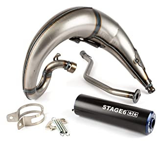 Auspuff Stage6 Streetrace high mount CNC blau / schwarz Yamaha DT50