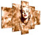 Estika Leinwand bilder - Marilyn Monroe, Braun Sturm - 150x105 cm, 5 teilige kunstdruck - Wandbilder wohnzimmer, schlafzimmer, Moderne wanddeko, Bild auf leinwand - Pop Art bilder - 2476A_5H