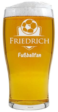KDO MAGIC - Verre à bière personnalisé - Personnalisable avec un texte - 570 ml - Plusieurs modèles de gravure - Idée cadeau homme, fête des pères, papa, anniversaire (Modèle Foot)