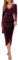 Yutdeng Womens Wrap V-Neck Dress Velvet Elegant Long Sleeve Mermaid Cocktail Dress Evening Gowns Long Ruched Party Dresses for Slim Ladies Dinner Dance Fancy Party Ball,Wine Red,XL