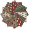 Whaline Baumwollstoffbündel mit Weihnachtsstern, Rentier, Baum, bedruckt, Fat Quarter, kariert, für Weihnachten, Basteln, 45,7 x 55,9 cm, 12 Stück