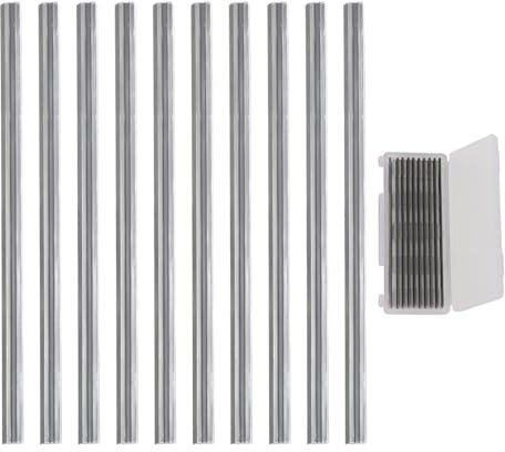 Lame Pialla 82mm, 10 Pezzi Coltello pialla Elettrica, Acciaio al Manganese Lame Reversibili, Lame di Ricambio Per Pialla Per Legno, MAKlTA, Black & Decker, Bosch 82 x 5,5 x 1,2mm (1)