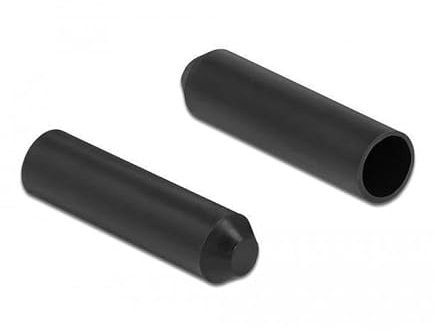 DELOCK Endkappen mit Innenkleber, 70 x 16 mm, 2 Stück, Schwarz, Marke: