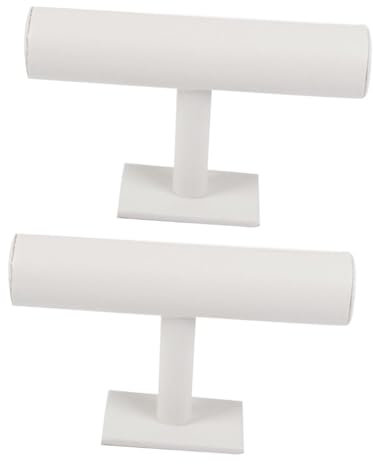 MUCKLILY 2St Organizer für Schmuckdisplays Armreif Aufbewahrung Tischständer Uhren Halter Regal t-förmiger Ausstellungsstand Schmuckständer Anschauen Aufbewahrungskiste Pylon Halterung Weiß