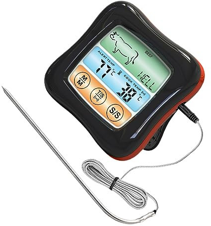 Ciieeo Digitales Lebensmittelthermometer Mit Touchscreen Grillthermometer Für Küche Und Zuhause Mit Timer Und Temperaturwahl in Fahrenheit Oder Celsius
