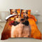 Merryword Süßes Hunde-Bettwäsche-Set für King-Size-Bett, Golden Retriever, Rosenmuster, Tier, Haustier-Bettwäsche-Set, weiches Bettwäsche-Set für Hundeliebhaber, Bettwäsche für Kinder, Teenager,