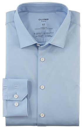 OLYMP Herren Oberhemd Langarm No. Six 24/Seven,Single Jersey,super Slim,Urban Kent,hellblau 10,43