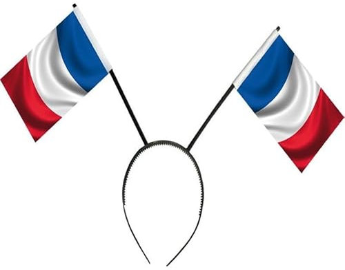 Les Cotillons D'Alsace Serre-Tête Supporter France I Drapeaux Français Tiare Tricolore I Equipe Bleu Blanc Rouge I Jeux 2024 Foot Rugby Sport