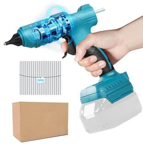 WingFly Cordless Glue Gun for Makita 18V Battery, Hot Glue Gun for Crafting, DIY, Woodwork, Repair, Art, Handheld Electric Power Glue Gun with 20pcs 11mm Glue Sticks (Tool Bare, No Battery)