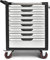 generisch Werkstattwagen mit 8 Schubladen, weiß/schwarz, 678 459 x 940 mm, Edelstahlarbeitsplatte, 512790
