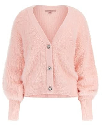 GUESS Long Sleeve Keyla Cardigan Sweater Pull-Over, Rose (Joli Rose), L Femme