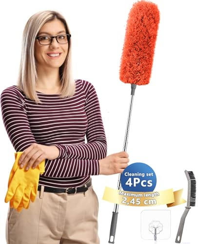 Feather Duster,Dusters For Cleaning Extendable,With30-240cm Pole Telescopic Cobweb Brush