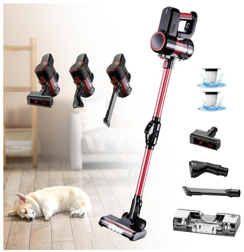 Aspirateur Vapeur sans Fil 5 en 1 Compact avec Réservoir d'eau 200ml, Balai Aspirateur Laveur sans Fil pour Voiture, Maison, Bureaux, Poils d'animaux