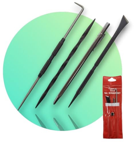 Tyzack Engineers 4pc Hardened Steel Scriber Set - End Scriber Twisted Body Scriber