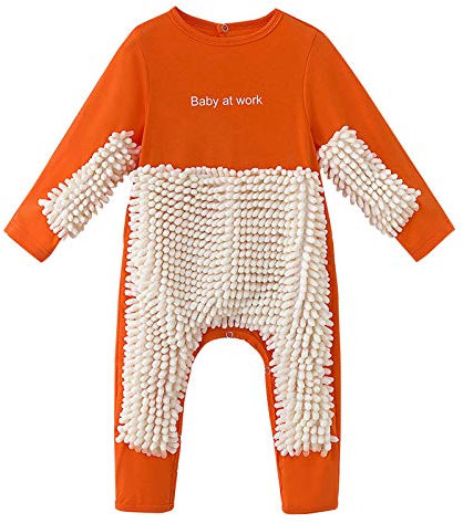 Mop - Mameluco para bebés recién nacidos y niñas sólidas, mameluco para bebés y niñas (naranja, 18-24 meses)