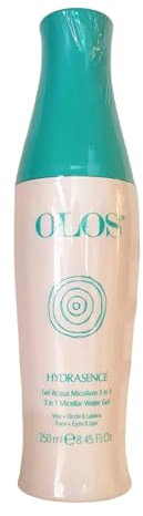 Olos Hydrasence Gel Eau Micellaire 3 en 1 Visage, Yeux et Lèvres 250 ml - Démaquillant, Nettoyant et Tonique : Tout en un seul geste, Un Gel Micellaire de la Fraîcheur immédiate.