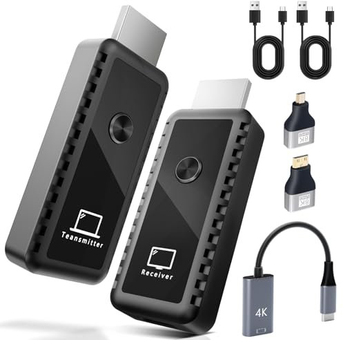 Tanbaby Wireless HDMI Transmitter and Receiver, Wireless HDMI 100FT/30M Kit, 1080P Output, 2.4G/5G Plug & Play, for TV Streaming, Meeting Streaming Video Audio Files from Laptop, PC to HDTV, Projecto