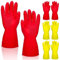 Anneome Gummi-reinigungshandschuhe 4 Sets Wiederverwendbare Fäustlinge Geschirrspülhandschuhe für Die Haushaltsküche