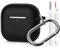 Mocarheri Silicone Case Compatible with AirPods 4th Generation (2024) with Carabiner and Cleaner Kit, Protective Case Cover for Airpods 4, Soft Silicone Shockproof Case, Black