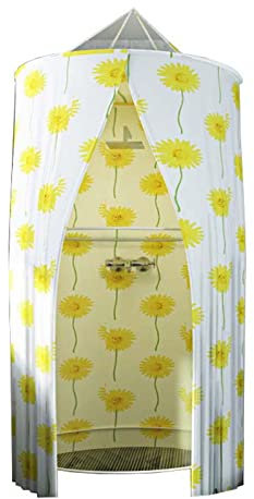 Tenda da doccia in poliestere con cerniera rotonda portatile per campeggio all'aperto escursionismo spiaggia doccia WC copertura privacy per abbigliamento