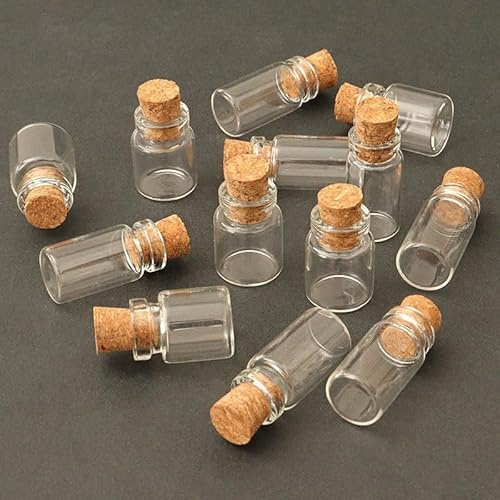 10Pcs Dollhouse Glass Jars Miniature: 1/12 Scale Glass Bottles Food Container for Kitchen Restaurant - Mini Canister Empty with Cork，Dollhouse Accessories，Dollhouses Décor
