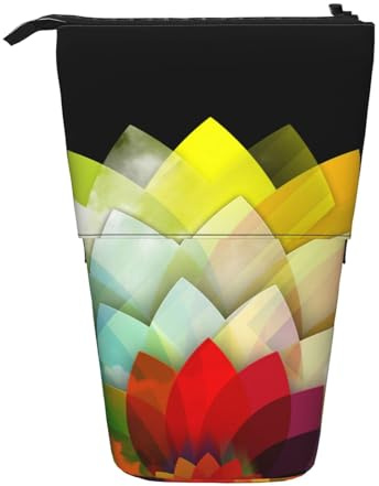 FZGGWYHL Buntes Federmäppchen mit Blumenmuster, ausziehbar, ausziehbar