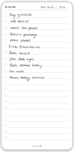 Bambook Sticky Whiteboard To Do List – Abwischbare & selbstklebende Aufgabenliste, nachhaltiges Memoboard für Küche, Büro oder Kühlschrank, wiederverwendbares Whiteboard 24.4x11.8 cm, Weiß