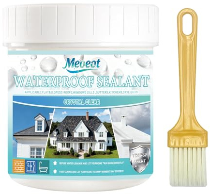 Meoeot Agent Anti-Fuite étanche, Agent de Revêtement Imperméable Transparent, Waterproof Anti-Leakage Agent, Agent Durable Réparation des Murs- pour douche sous-sol, mur de fenêtre, et Toits, 300g