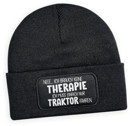 #teamludorf Beanie - Wollmütze mit Spruch - Ich Brauche Keine Therapie. Ich fahre Traktor in der Farbe: Parent