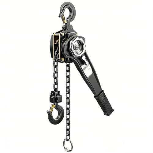 TY&WJ 0,8 Tonnen (800Kg/1760LBS) Hebel Kettenzug, 1,5M Hubhöhe G80-Stahlkette Mit 360° Drehbarer Haken Manueller Hebelzug Für Garagen Lager,4/5ton,6m/20FT